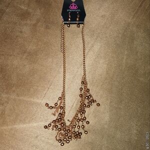 Paparazzi Gold Necklace and Earring Set